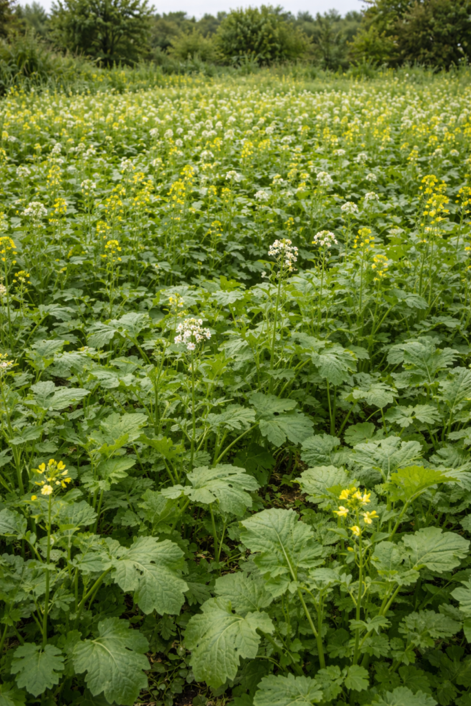 plantas de adubação verde cobrindo o solo