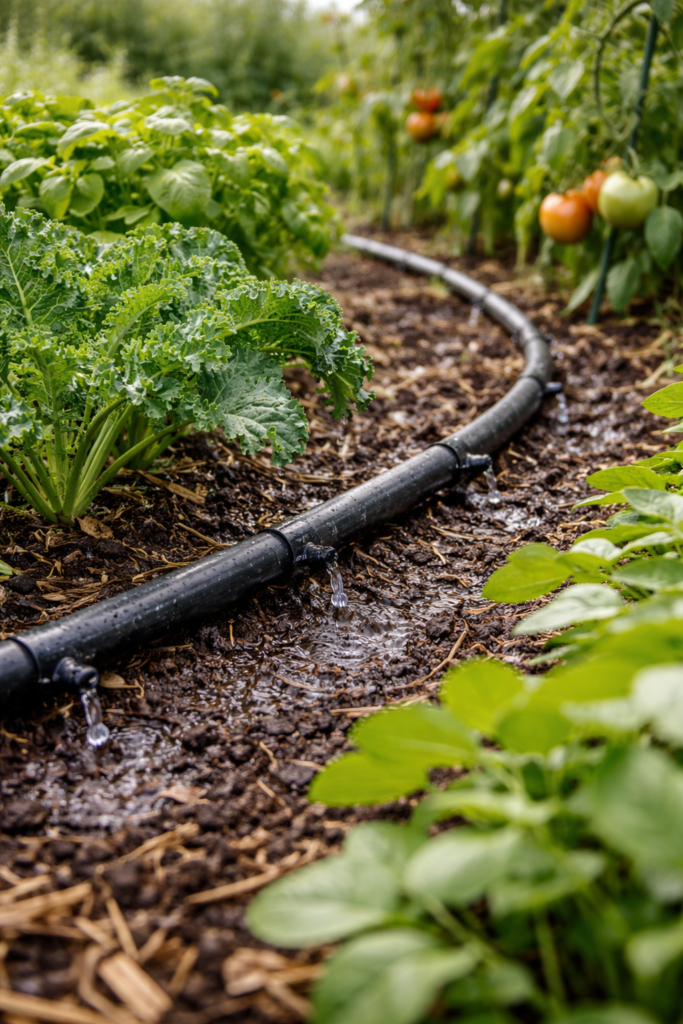 sistema de irrigação em jardim vibrante